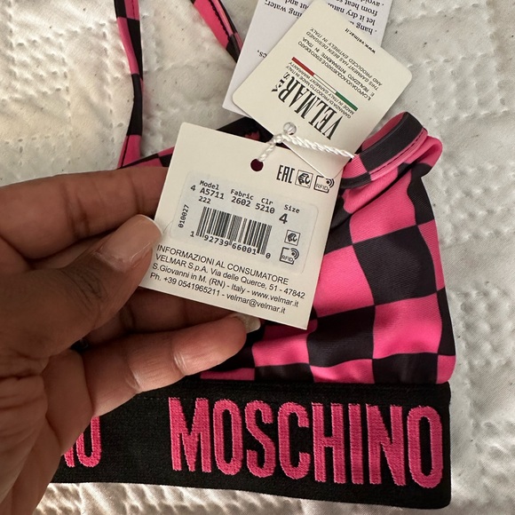 Moschino Pink and Black Plaid Bralette - Picture 2 of 4